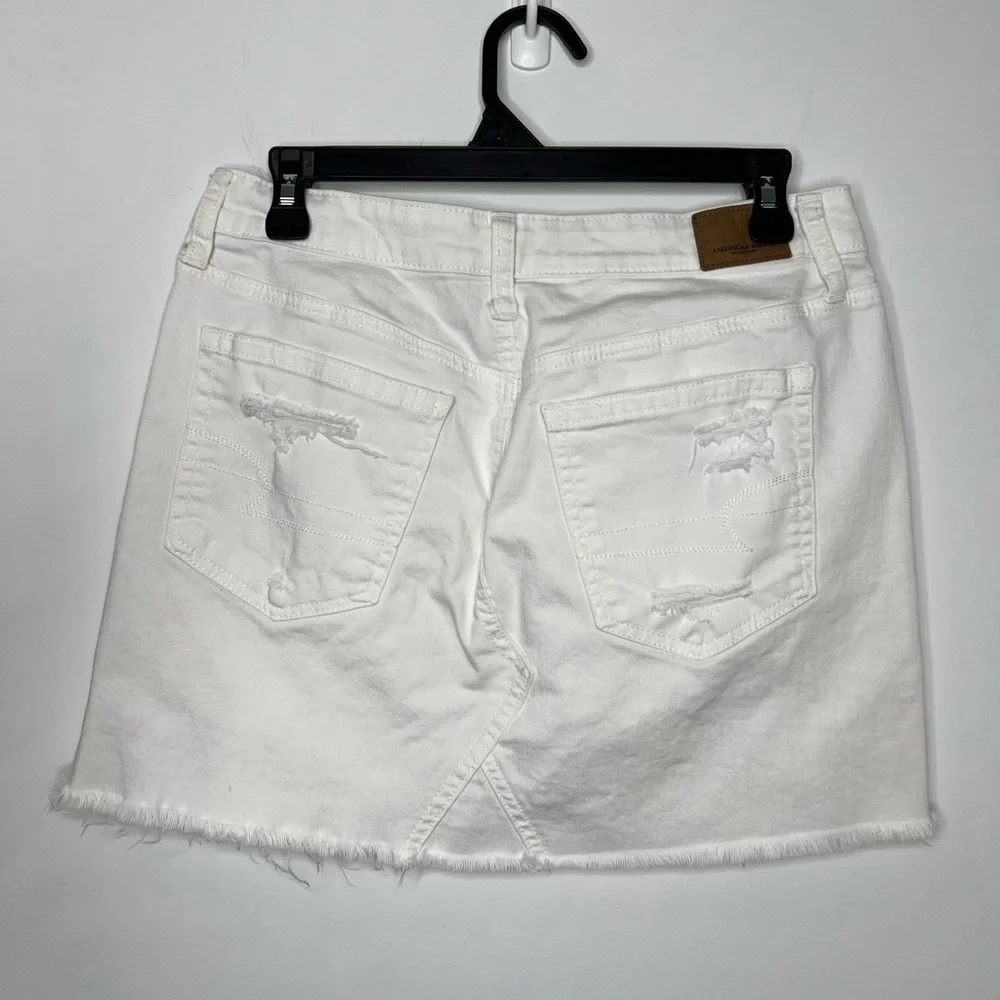 American Eagle White Denim Mini Skirt Size 8